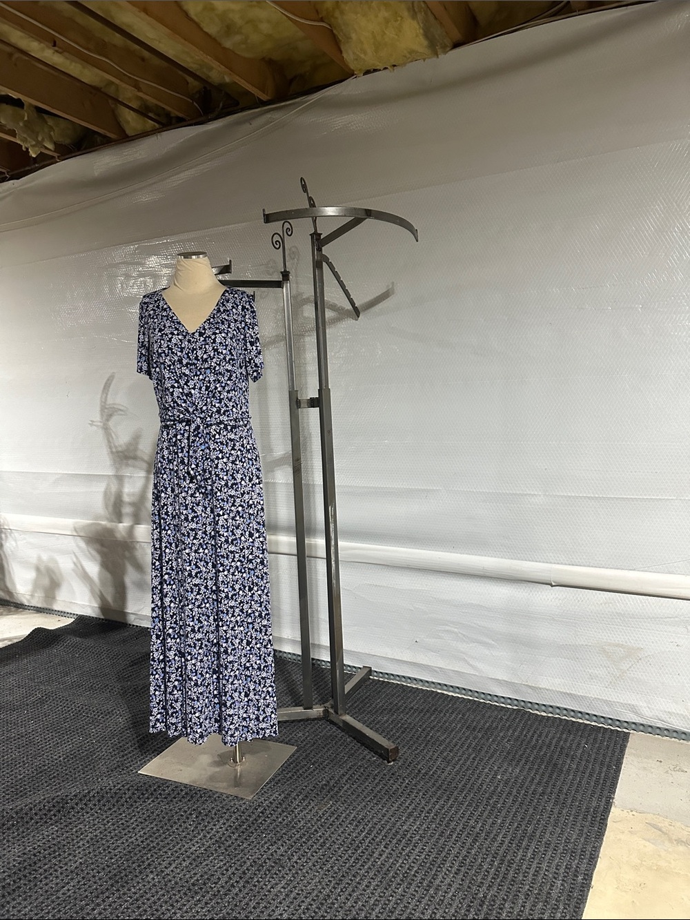 Lane Bryant Navy and White Floral maxi dress